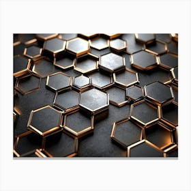 3d Art Background Hexagon Honeycomb Illustration Canvas Print