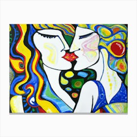 KISSING PAINTING STILE Canvas Print