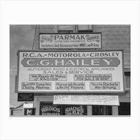 Sign On Store, Robstown, Texas By Russell Lee Canvas Print