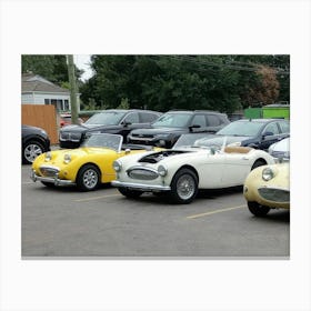 Classic Cars In A Parking Lot Canvas Print