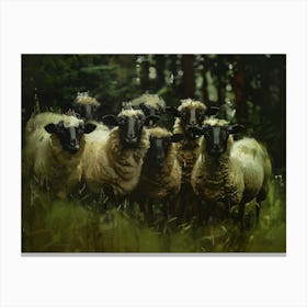 Sheep In The Woods Canvas Print