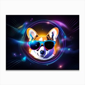 Corgi In Sunglasses 19 Canvas Print