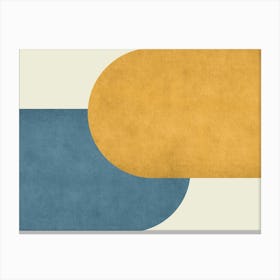Halfmoon Colorblock - Mid-century Modern Abstract Minimalist Blue Navy 1 Canvas Print