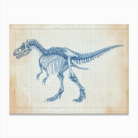 Pachycephalosaurus Skeleton Hand Drawn Blueprint 1 Canvas Print