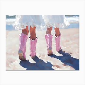 Cowgirls On The Beach Canvas Print