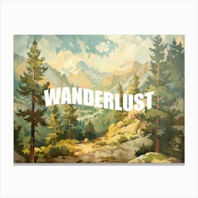 White Wanderlust Poster Vintage Wooded Pines 8 Canvas Print