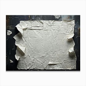 Abstract Art Composition Featuring A White Crumpled Paper Material With Intentional Creases And Tea (4) Canvas Print