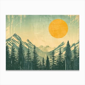 Landscape Forest Illustration 3 Canvas Print