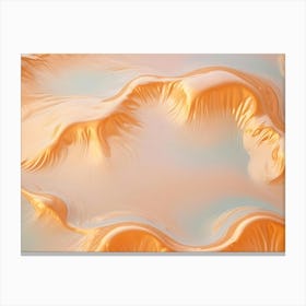 Abstract Image Of Swirling, Organic Shapes In Orange And Blue Colors Creating A Textured And Dynamic Background Canvas Print