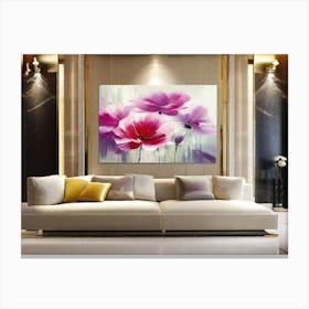 Pink Flower Painting Canvas Print