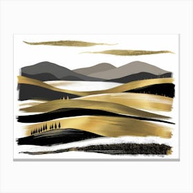 Gold And Black Landscape Canvas Print