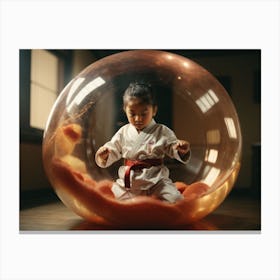 Karate Baby Bubble Canvas Print