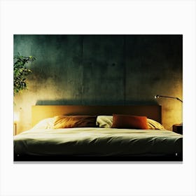 Bed In A Bedroom Canvas Print