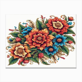 Russian Flowers 1 Canvas Print