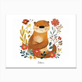 Little Floral Otter 2 Poster Canvas Print