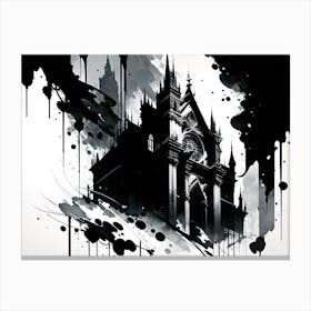 Black And White Painting 14 Canvas Print