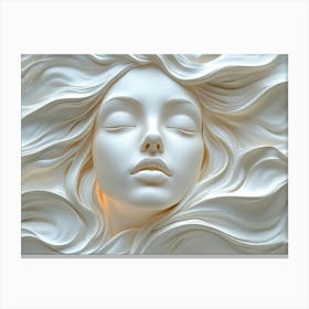 3d Serene Woman's Face Canvas Print