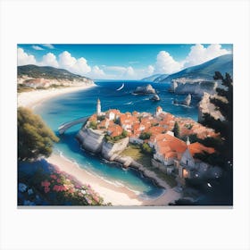 Mediterranean Coast Painting #2 Canvas Print