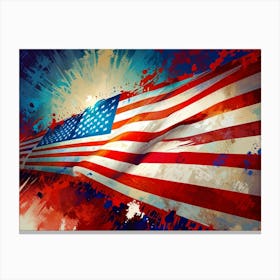 Patriotic American Flag Canvas Print