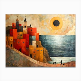 City By The Sea, Cubism Canvas Print