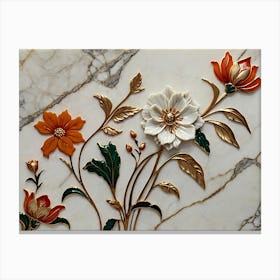 Marble Flower Wall Art Canvas Print