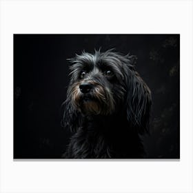 Black Dog Portrait Canvas Print