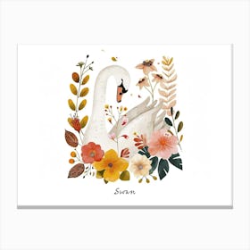 Little Floral Swan 3 Poster Canvas Print