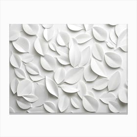 White Geometric Leaves 3d Tiles Texture Background Canvas Print