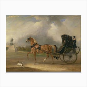 Vintage Painting Horse Drawn Carriage Canvas Print