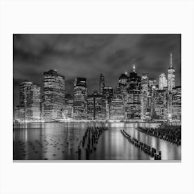New York City Monochrome Night Impressions Canvas Print