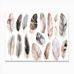 Watercolor Feathers 6 Canvas Print