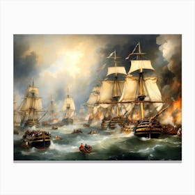 The Battle Of Trafalgar 1 Canvas Print