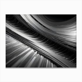 Abstract Black And White Image Of Flowing Lines And Curves, Creating A Sense Of Movement, Energy, And Depth Canvas Print