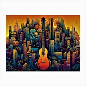 Music City - Guitar In The City Canvas Print