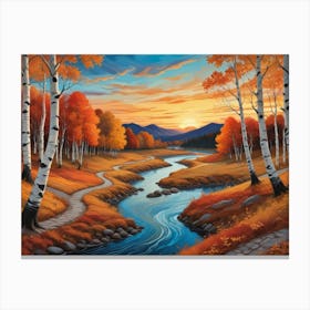 Autumn River 1 Canvas Print