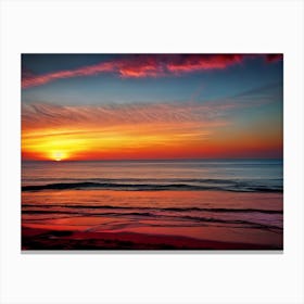 Sunset At The Beach 306 Canvas Print