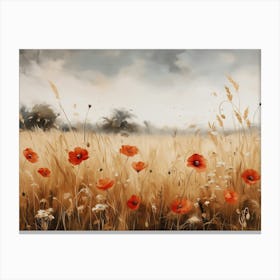 Poppies In The Field 1 Canvas Print