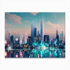 Futuristic Cityscape 62 Canvas Print