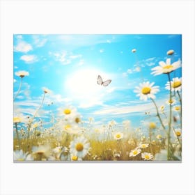 Daisies In The Meadow 3 Canvas Print
