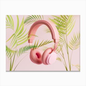 Pink Headphones Canvas Print