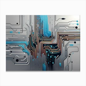 Circuit Board, circuit board abstract art, technology art, futuristic art, electronics 101 Canvas Print
