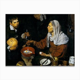 Diego Velázquez An Old Woman Cooking Eggs Canvas Print