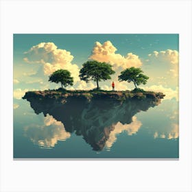 Tree Island In The Sky Canvas Print