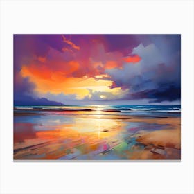 Abstract Colorful Beach Sunset 1 Canvas Print