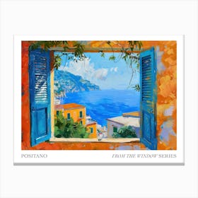Positano From The Window Series Poster Painting 3 Canvas Print