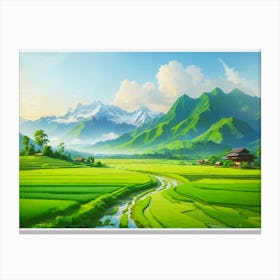 Harmony of Nature: A Vision of Peace and Prosperity in a Green World Canvas Print