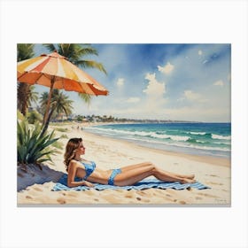 Beach Sun Ocean Canvas Print