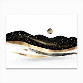 Gold And Black Abstract Painting 107 Canvas Print