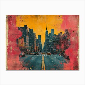 Urban Rhapsody: Collage Narratives of New York Life. New York City 7 Canvas Print