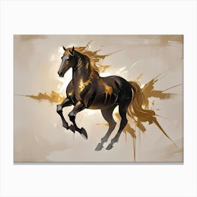 Golden Horse Canvas Art Canvas Print